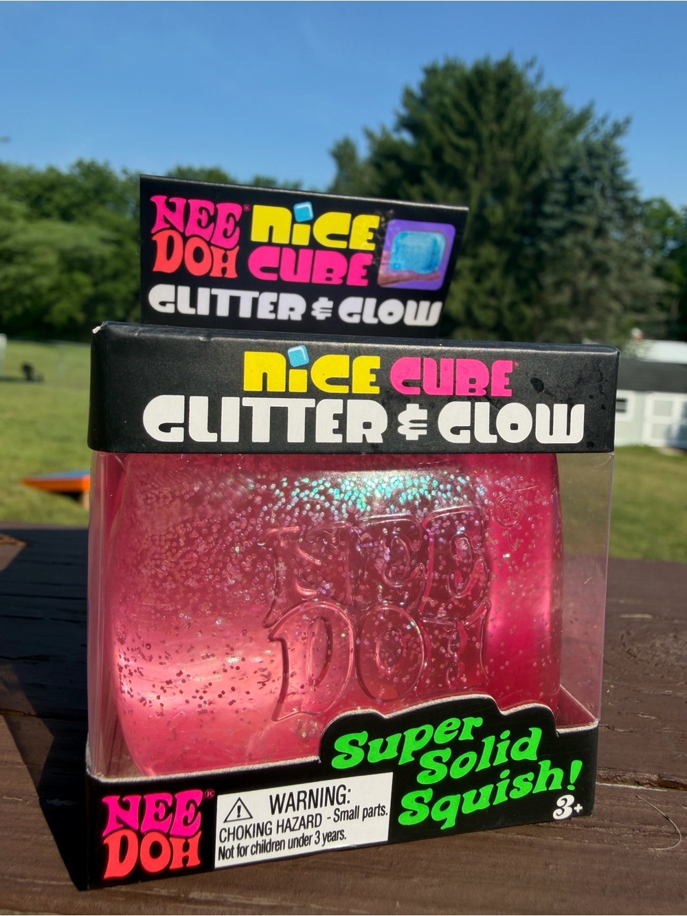 NeeDoh Nice Cube Glitter & Glow - Pink
